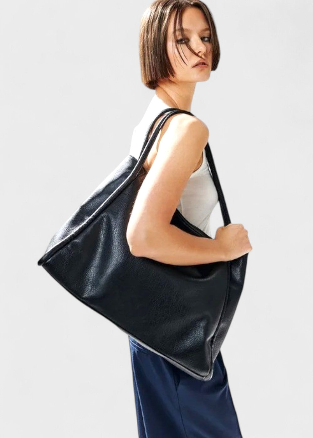 Dina - Læder shopper taske