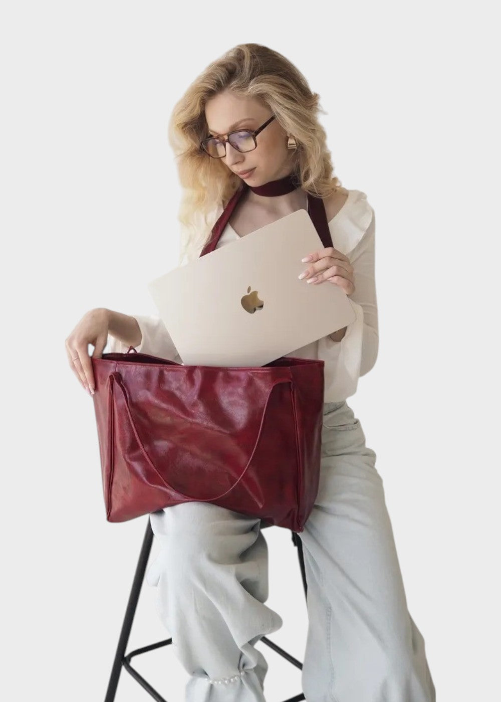 Dina - Læder shopper taske