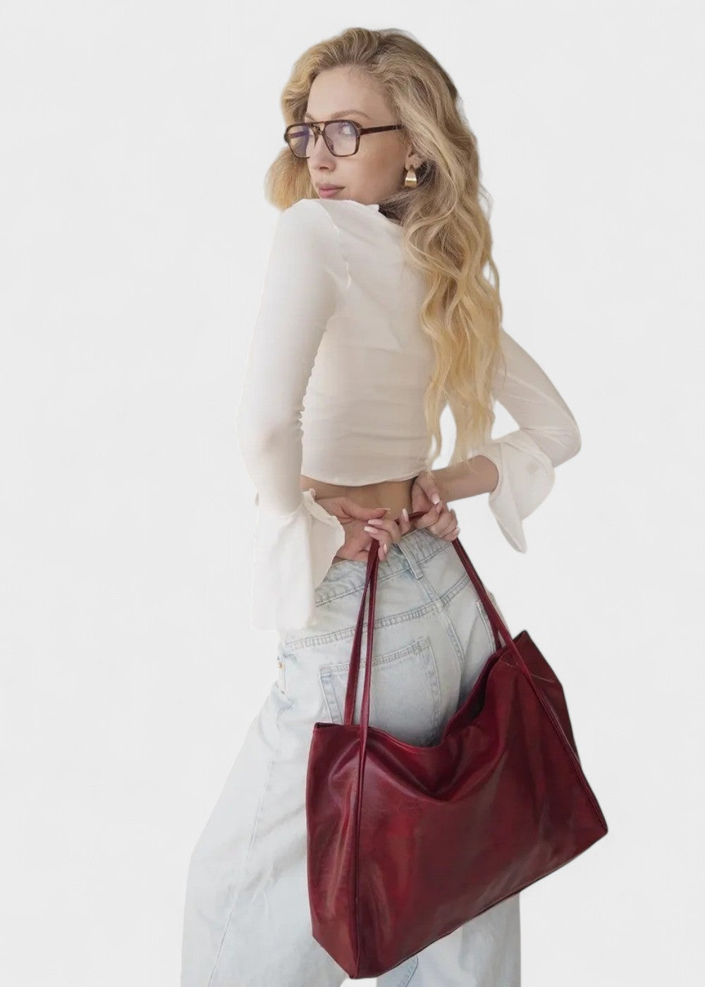 Dina - Læder shopper taske
