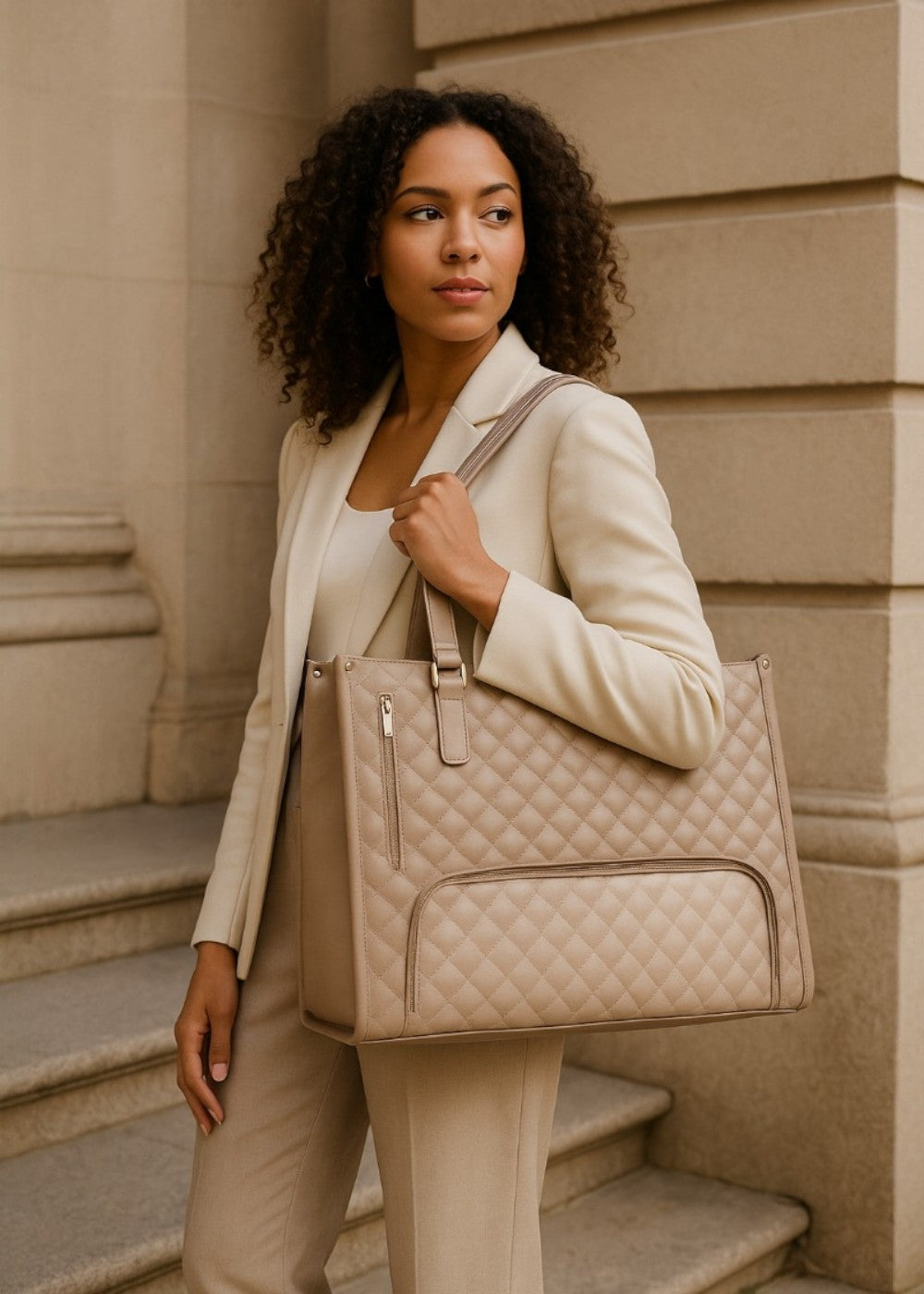 3-i-1 quiltet shopper taske