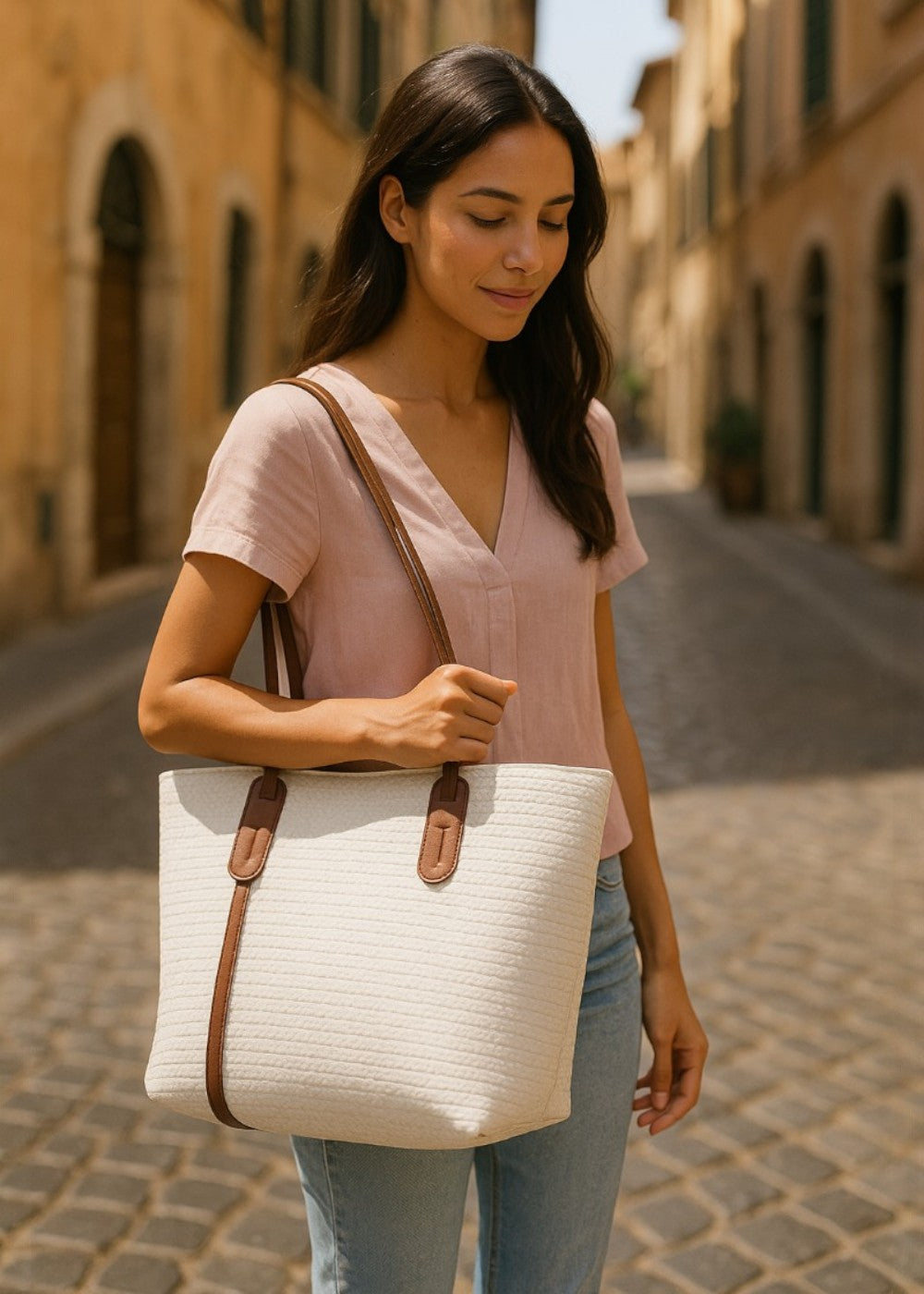 Vicky Vævet Tote